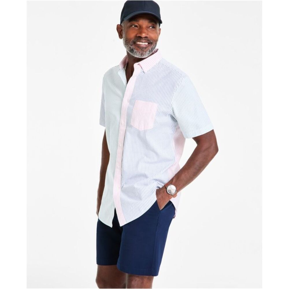 Club Room Mens COlorblock Oxford Button Up Shirt, NWT